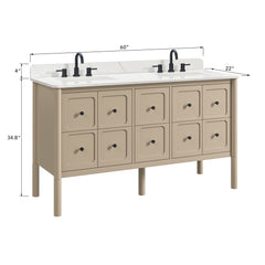 Ario 60 in. Double Sink Bathroom Vanity with Top
