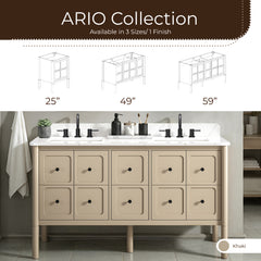 Ario 60 in. Double Sink Bathroom Vanity with Top
