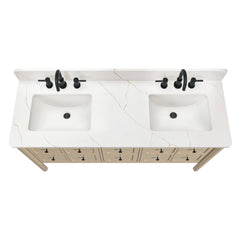 Ario 60 in. Double Sink Bathroom Vanity with Top