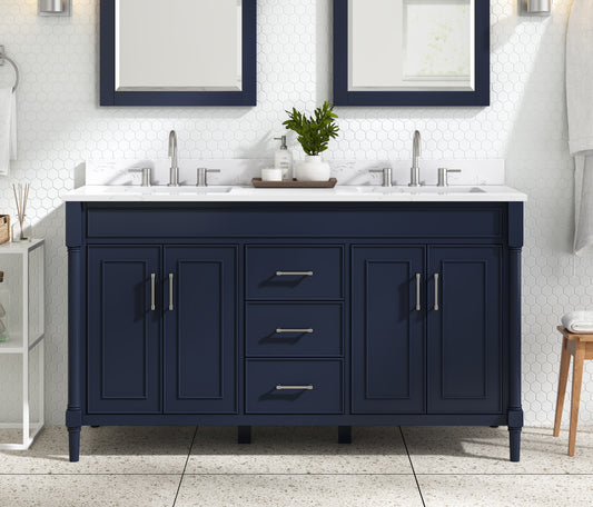 Bristol 60 in. Double Sink Bathroom Vanity