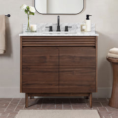Carina 36 in. Single Sink Teak Wood Bathroom Vanity