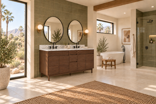 Carina 60 in. Double Sink Teak Wood Bathroom Vanity