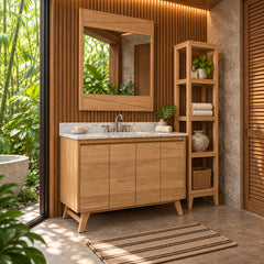 Coventry Collection Mirror with Teak Wood Frame
