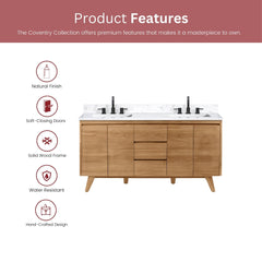 Coventry 60 in. Double Sink Bathroom Vanity