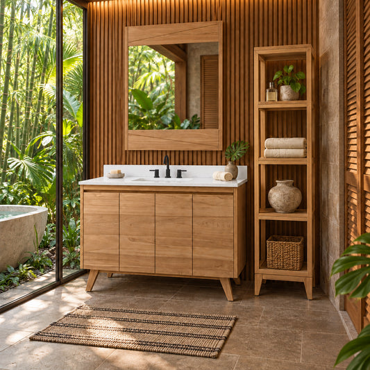 Coventry 48 in. Single Sink Teak Wood Bathroom Vanity