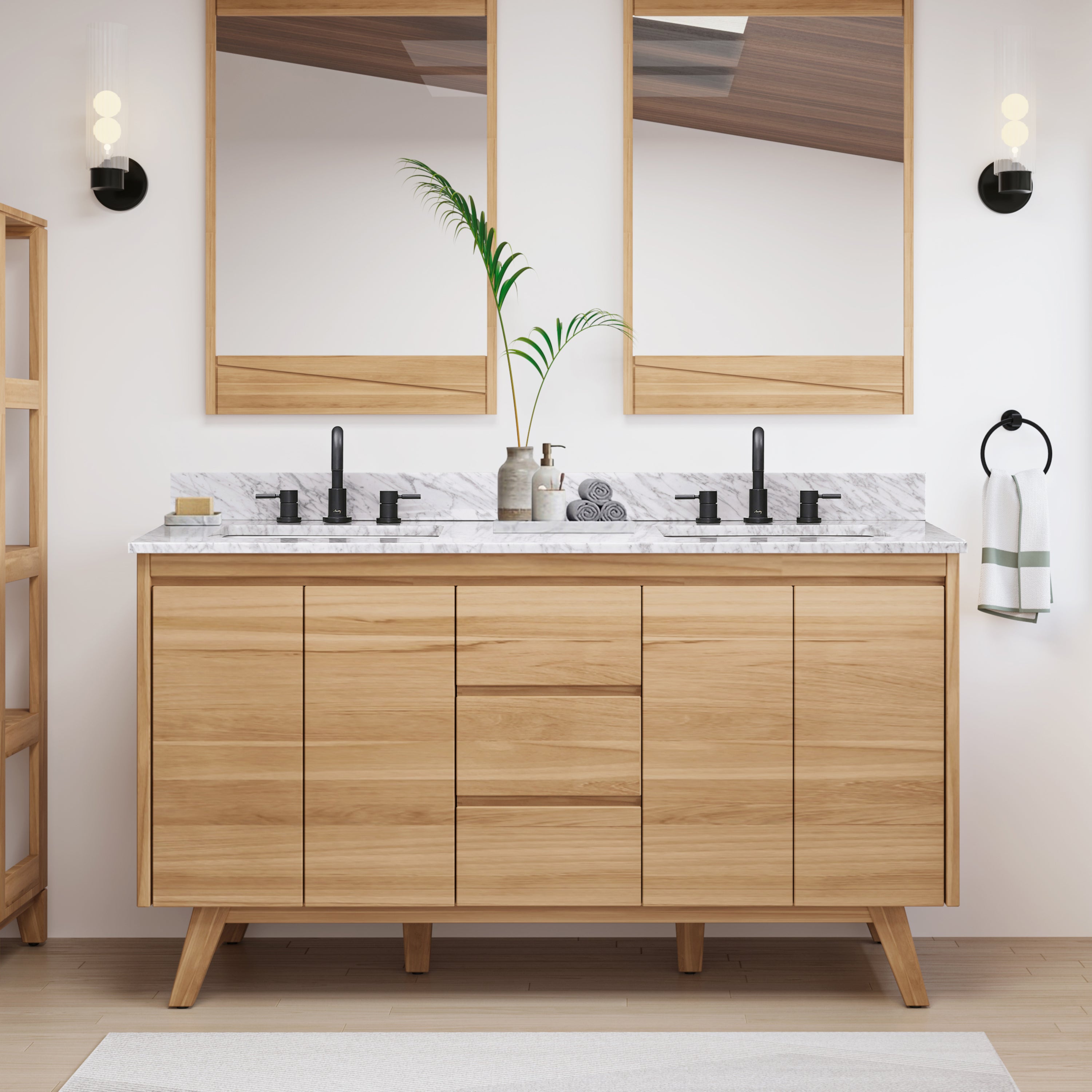 Coventry 60 in. Double Sink Teak Bathroom Vanity – Avanity Corporation