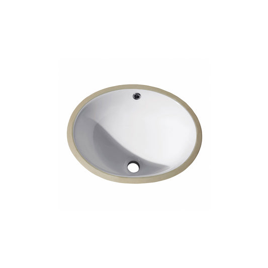16 in. Undermount Oval Vitreous China Sink in White