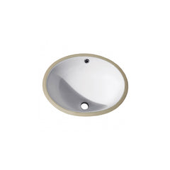 White Undermount Oval Vitreous China Sink 16 Inch