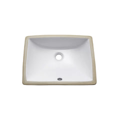 White Undermount Rectangular Vitreous China Sink 18 Inch