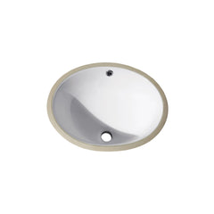 White Undermount Oval Vitreous China Sink 18 Inch