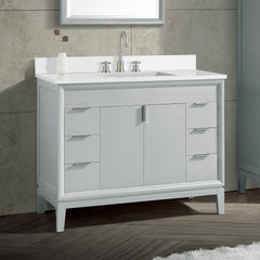 Cala White Engineered Stone Top with Single Rectangular Sink