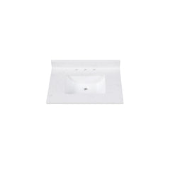 Cala White Engineered Stone Top with Rectangular Sink