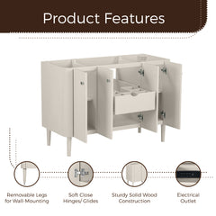 Haley 48 in. Single Sink Bathroom Vanity with Wall-Mount Option