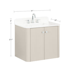 Haley 30 in. Single Sink Bathroom Vanity with Wall-Mount Option