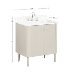 Haley 30 in. Single Sink Bathroom Vanity with Wall-Mount Option