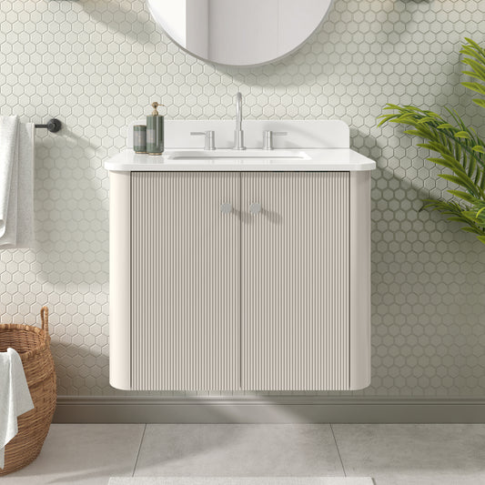 Haley 30 in. Single Sink Bathroom Vanity with Wall-Mount Option