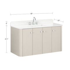 Haley 48 in. Single Sink Bathroom Vanity with Wall-Mount Option