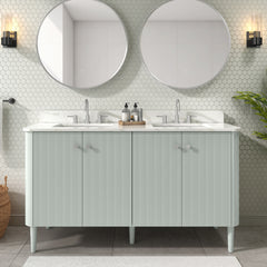 Haley 60 in. Double Sink Bathroom Vanity with Dual Mount Option