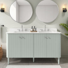 Haley 60 in. Double Sink Bathroom Vanity with Dual Mount Option