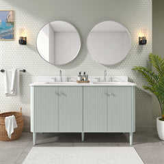 Haley 60 in. Double Sink Bathroom Vanity with Dual Mount Option