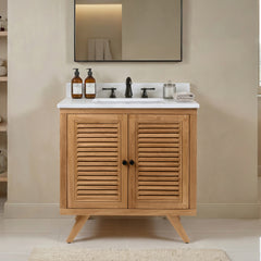 Harper 30 in. Single Sink Teak Wood Bathroom Vanity
