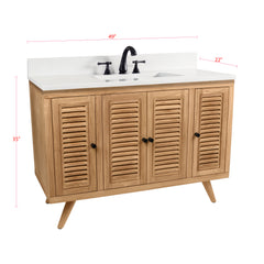 Harper 48 in. Single Sink Teak Bathroom Vanity