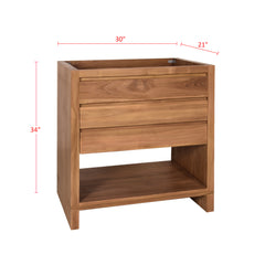 Kai 30 in. Single Sink Teak Wood Bathroom Vanity