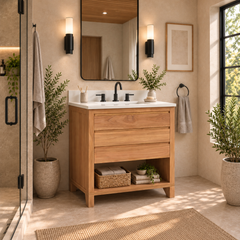 Kai 30 in. Single Sink Teak Wood Bathroom Vanity