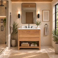 Kai 30 in. Single Sink Teak Wood Bathroom Vanity