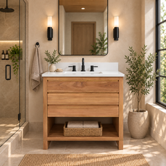 Kai 30 in. Single Sink Teak Wood Bathroom Vanity