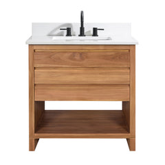 Kai 30 in. Single Sink Teak Wood Bathroom Vanity
