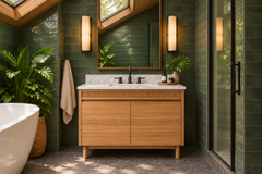 Kayla 36 in. Single Sink Teak Wood Bathroom Vanity