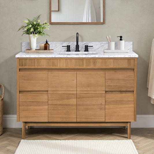 Kayla 48 in. Single Sink Teak Bathroom Vanity