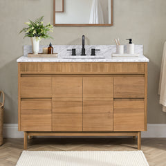 Kayla 48 in. Single Sink Teak Bathroom Vanity