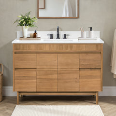 Kayla 48 in. Single Sink Teak Bathroom Vanity