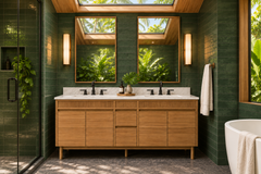 Kayla 60 in. Double Sink Teak Wood Bathroom Vanity