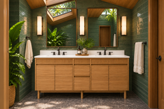 Kayla 60 in. Double Sink Teak Wood Bathroom Vanity