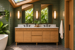 Kayla 72 in. Double Sink Teak Wood Bathroom Vanity