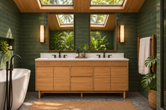 Kayla 72 in. Double Sink Teak Wood Bathroom Vanity
