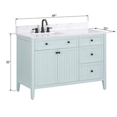 Layla 48 in. Left-Offset Single Sink Bathroom Vanity