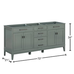 Madison 72 in. Double Sink Bathroom Vanity
