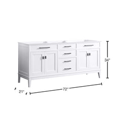 Madison 72 in. Double Sink Bathroom Vanity