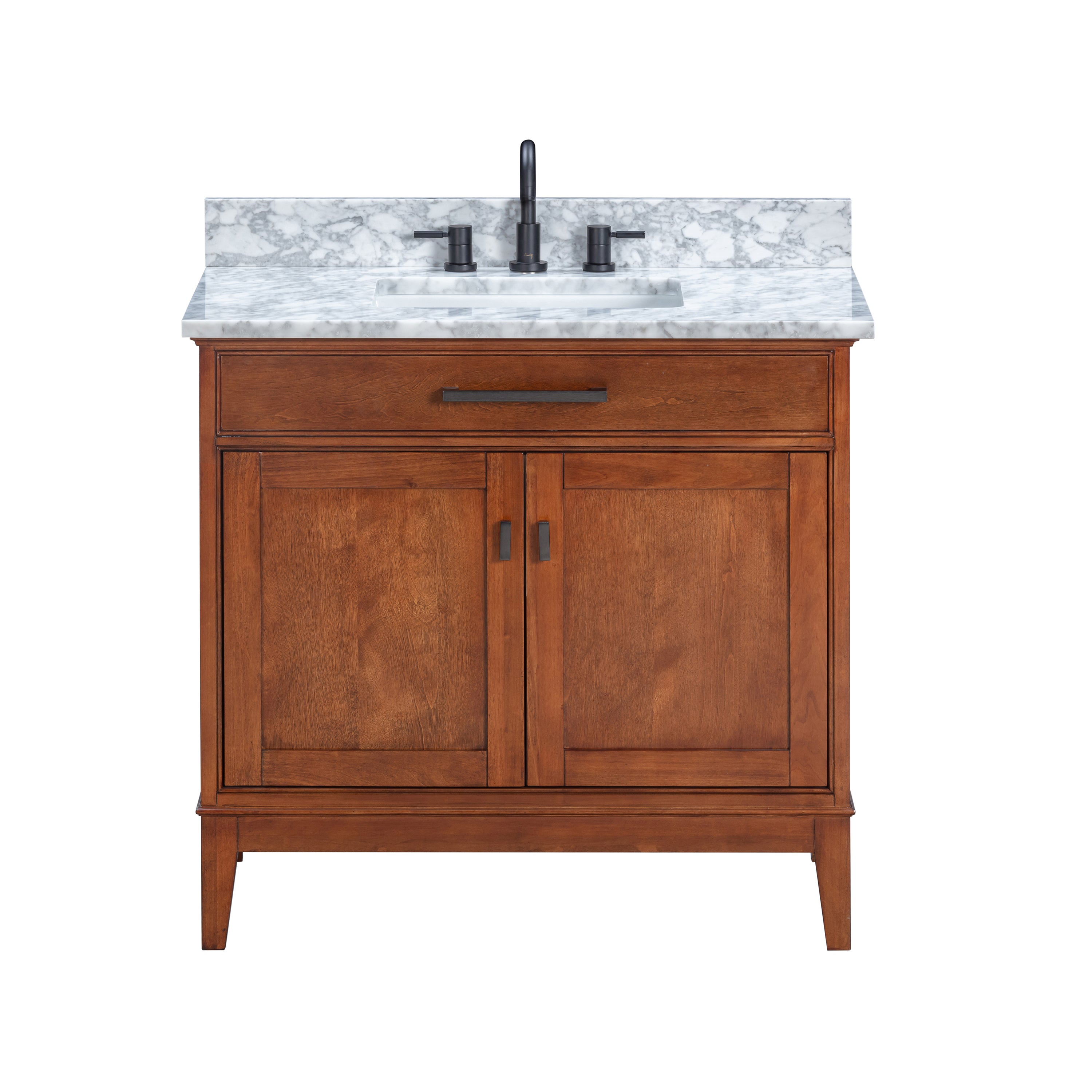 Avanity Madison 37 in. Single Sink Bathroom Vanity in White with Cala White Engineered Stone Top