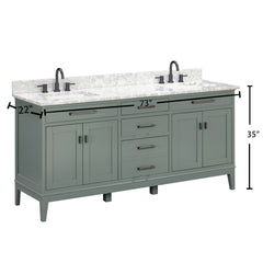 Madison 72 in. Double Sink Bathroom Vanity