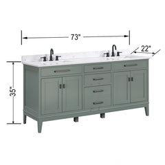 Madison 72 in. Double Sink Bathroom Vanity