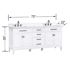 Madison 72 in. Double Sink Bathroom Vanity