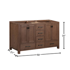 Modero 60 in. Double Sink Bathroom Vanity