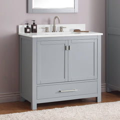 Cala White Engineered Stone Top with Single Rectangular Sink