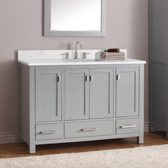 Cala White Engineered Stone Top with Single Rectangular Sink