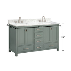 Modero 60 in. Double Sink Bathroom Vanity